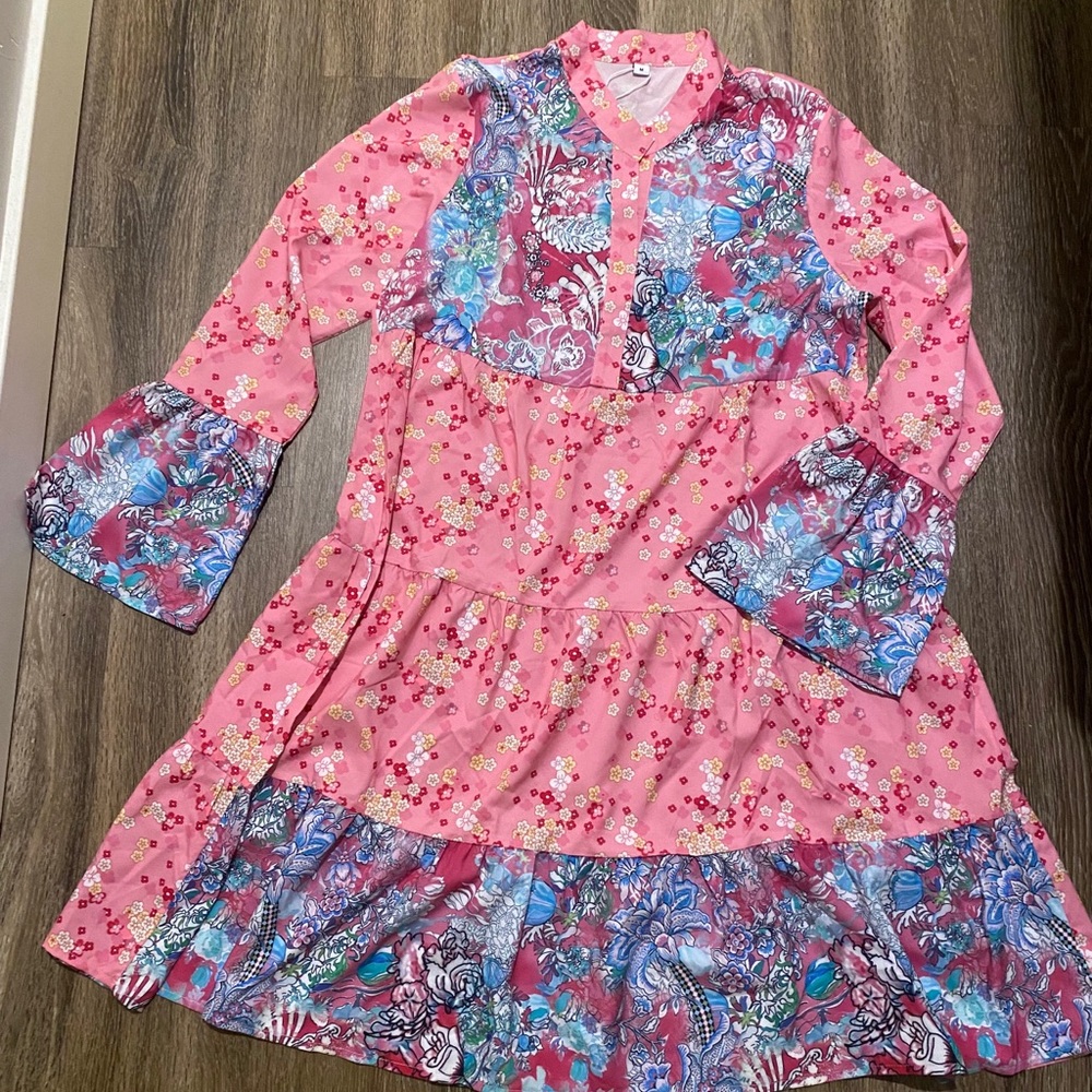 Pink floral dress
